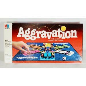 Vintage 1989 Aggravation Classic Marble Race Board Game Milton Bradley COMPLETE